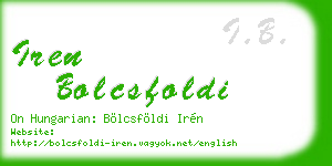 iren bolcsfoldi business card